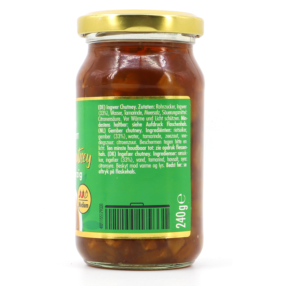 GOLDEN ORIENT Ingwer Chutney scharf-würzig 240g (MHD 06.11.2024)