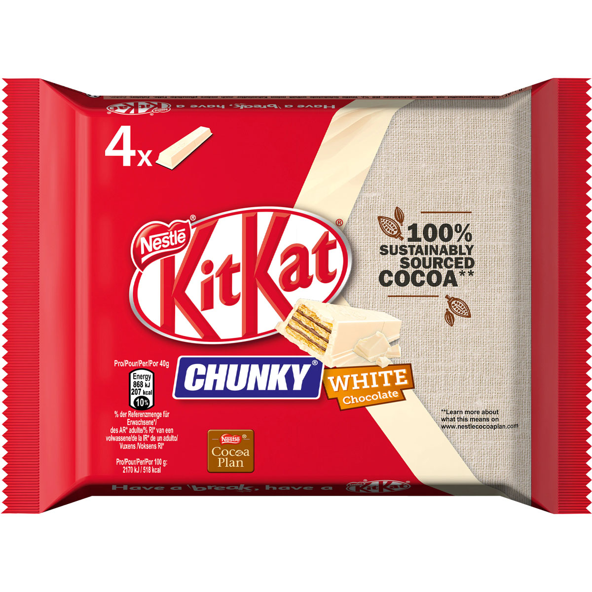 KITKAT Chunky White Chocolate 4x40g