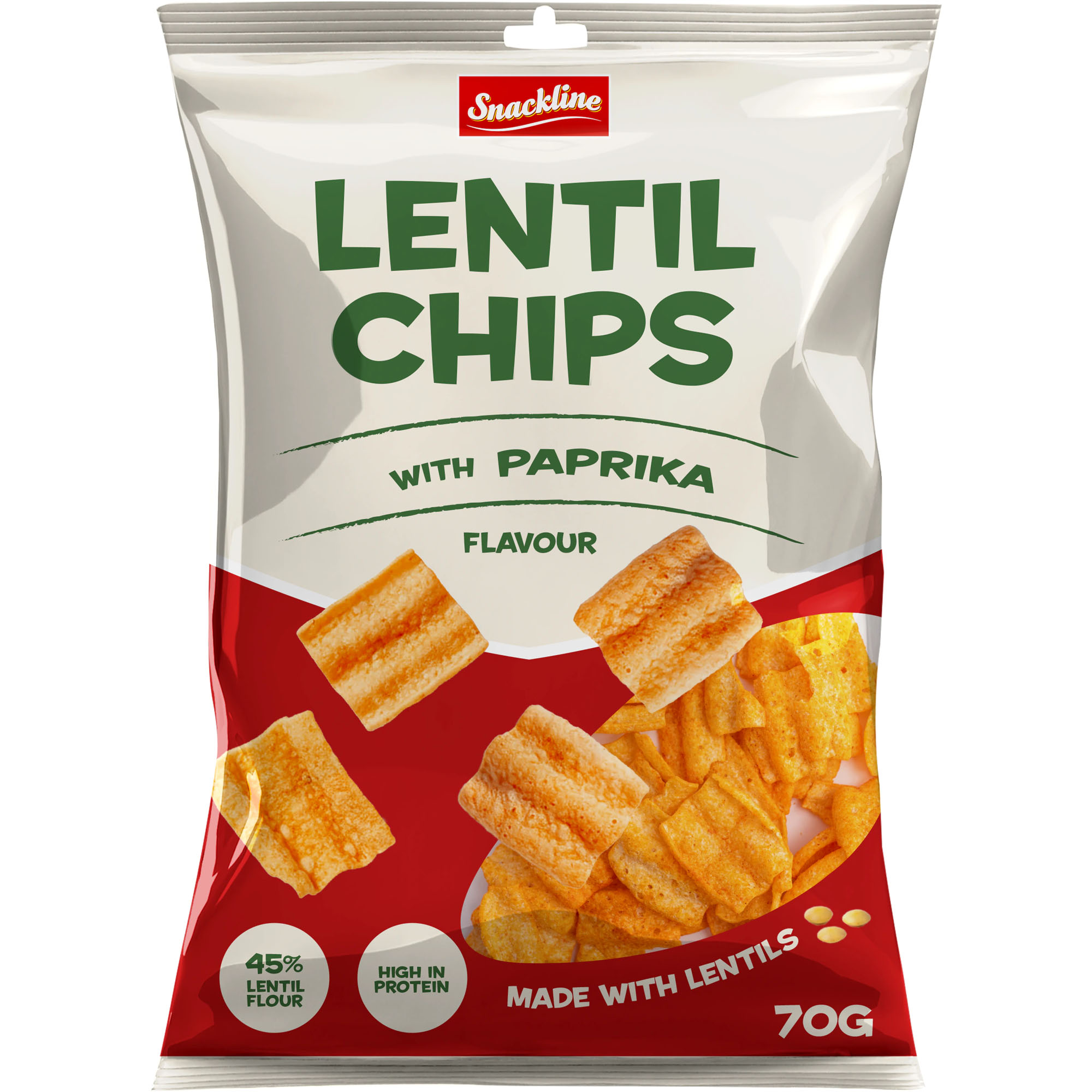 SNACKLINE Lentil Chips Paprika Flavour 70g
