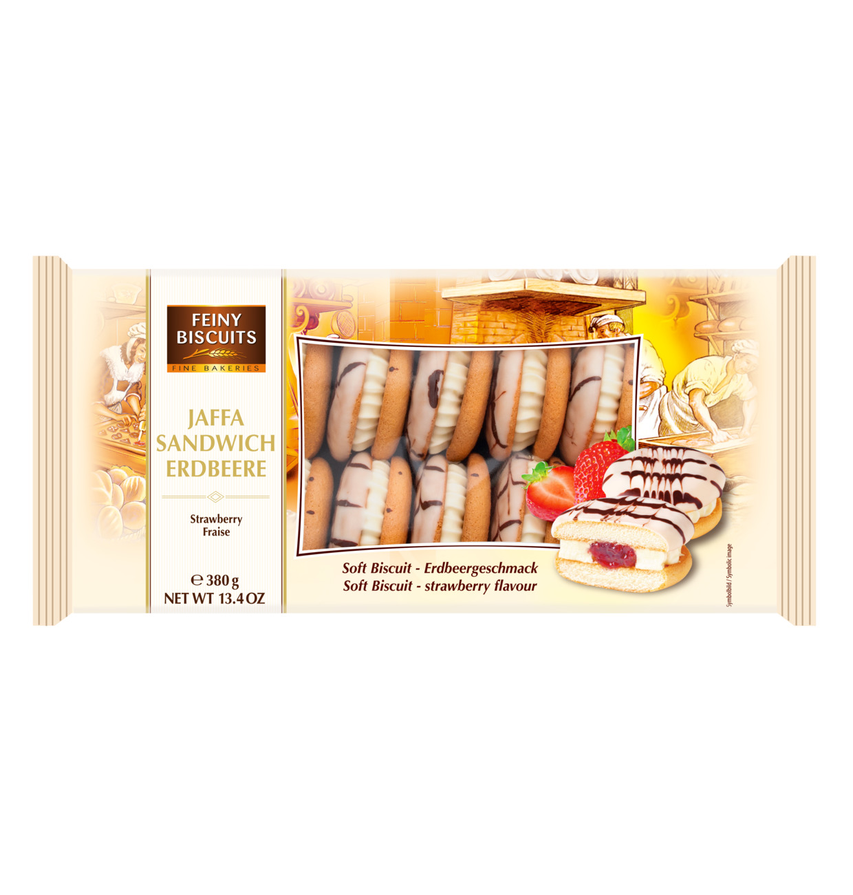 FEINY BISCUITS - Jaffa Sandwich Erdbeere 380g