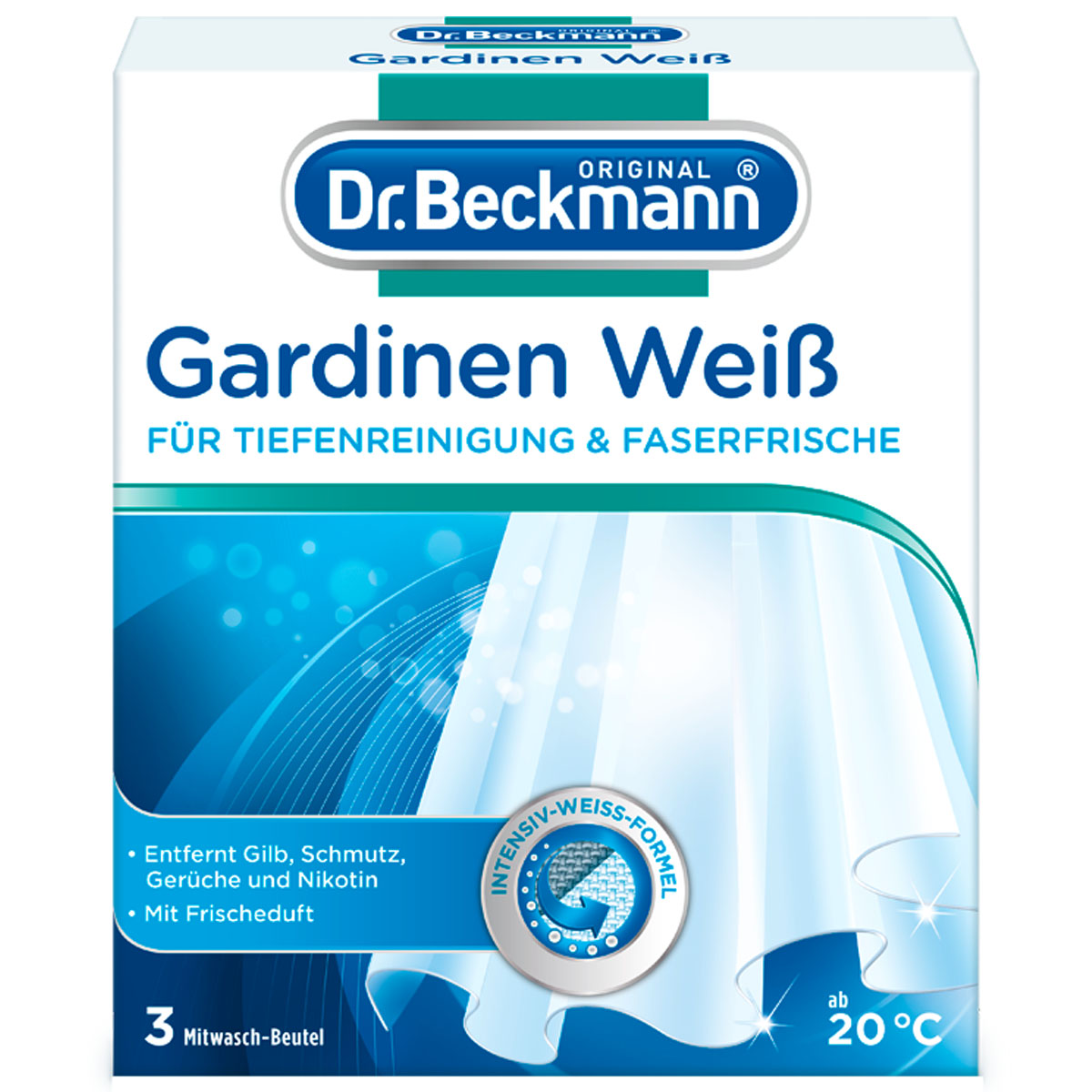 DR.BECKMANN Gardinen Weiß 3x40g