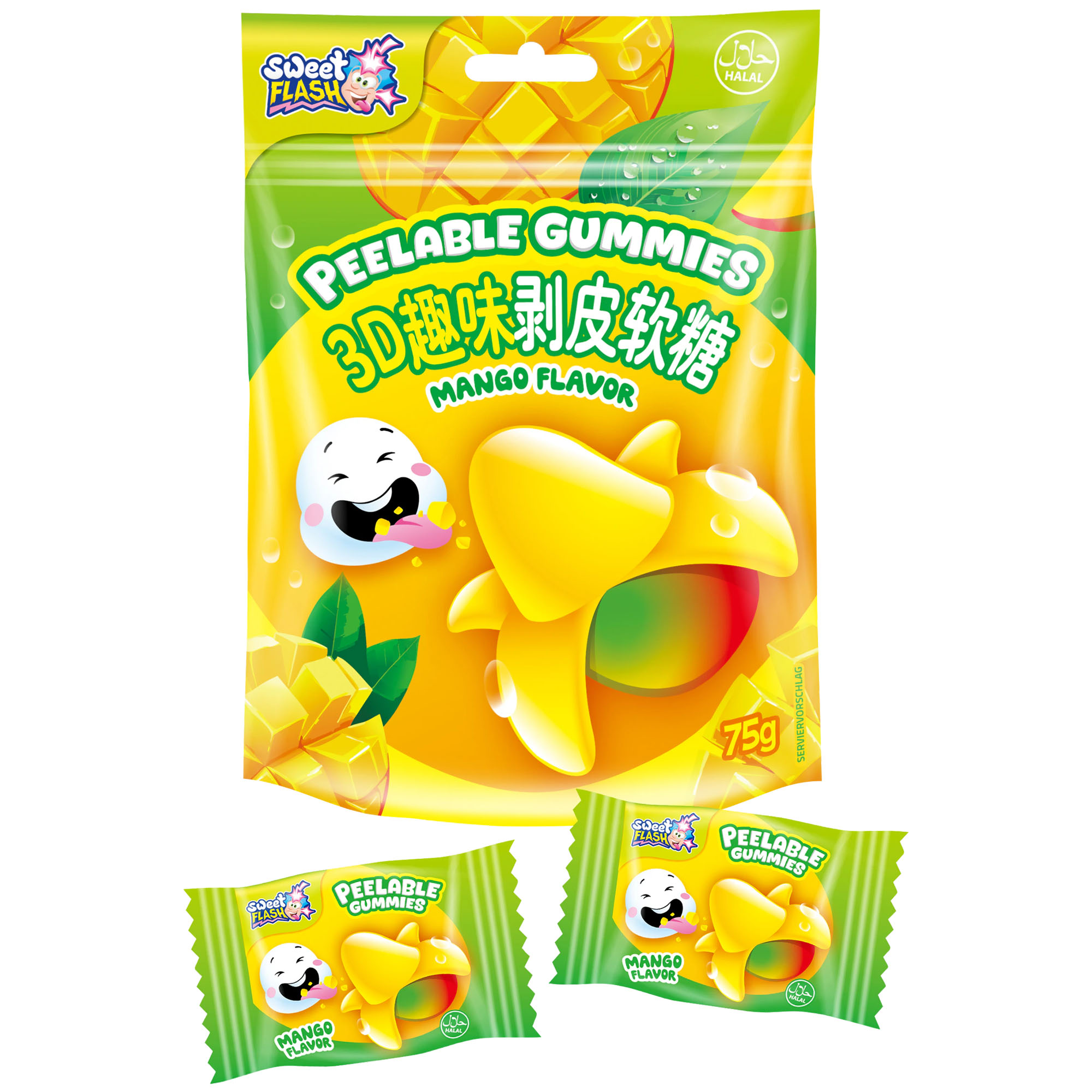 SWEET FLASH Fruchtgummi mit Mangogeschmack 75g