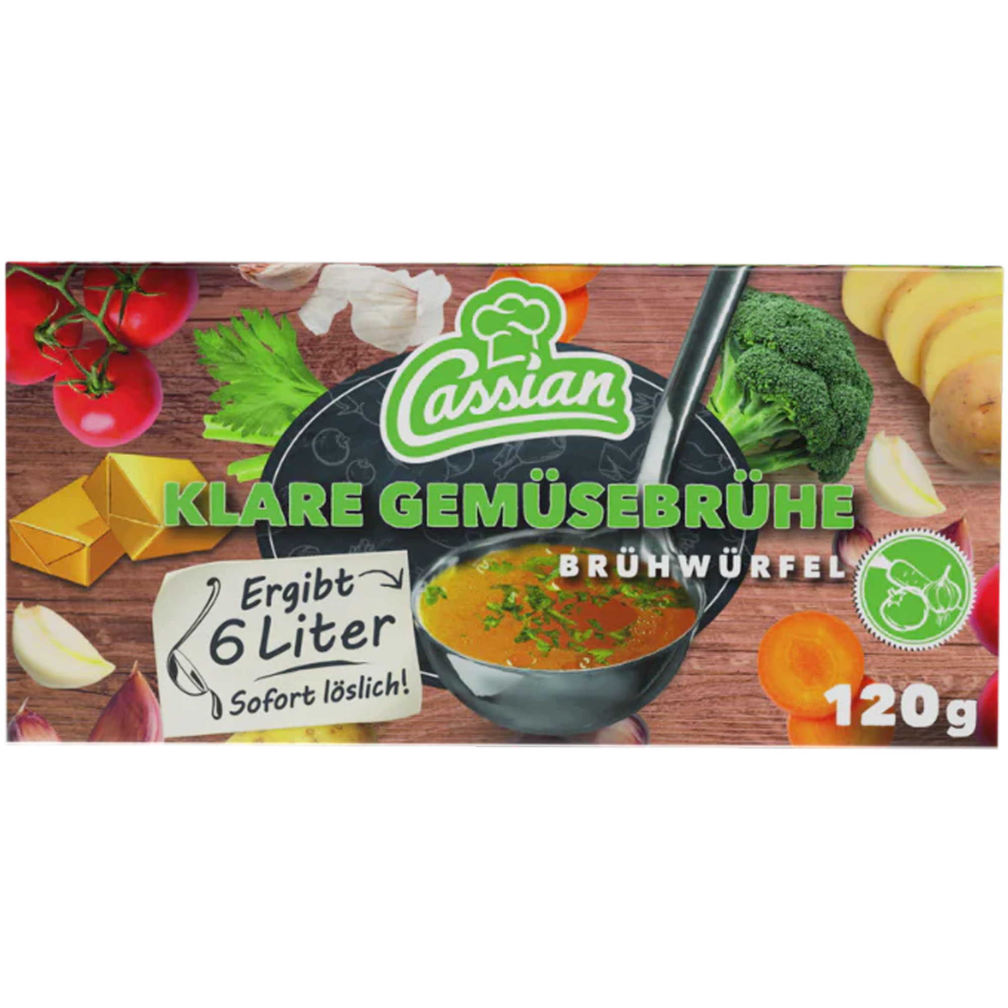 CASSIAN Klare Gemüsebrühe Brühwürfel 120g