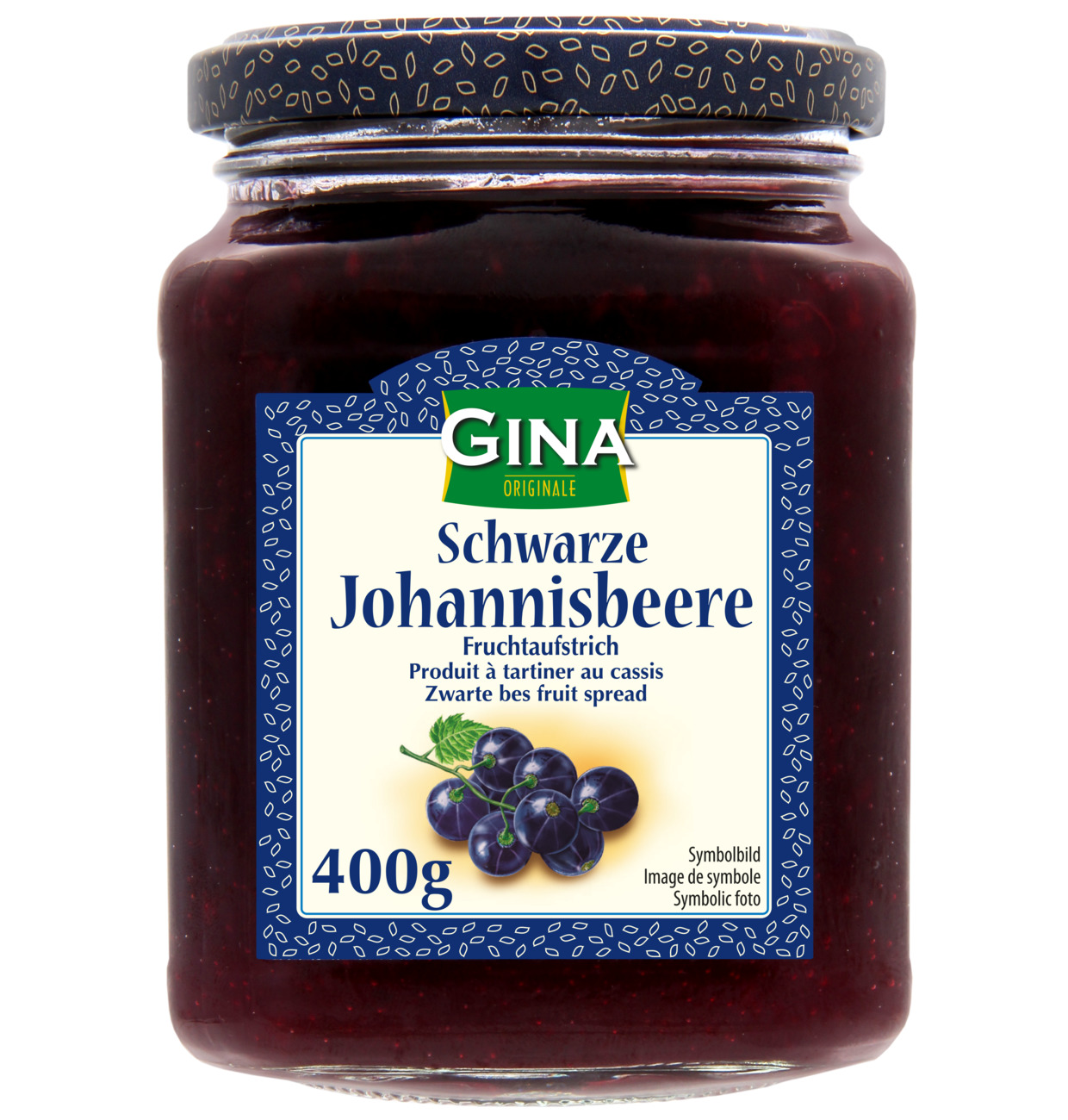 GINA - Fruchtaufstrich schwarze Johannisbeere 400g