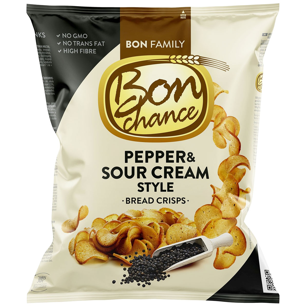 BON CHANCE Pepper & Sour Cream Style Bread Crisps 120g