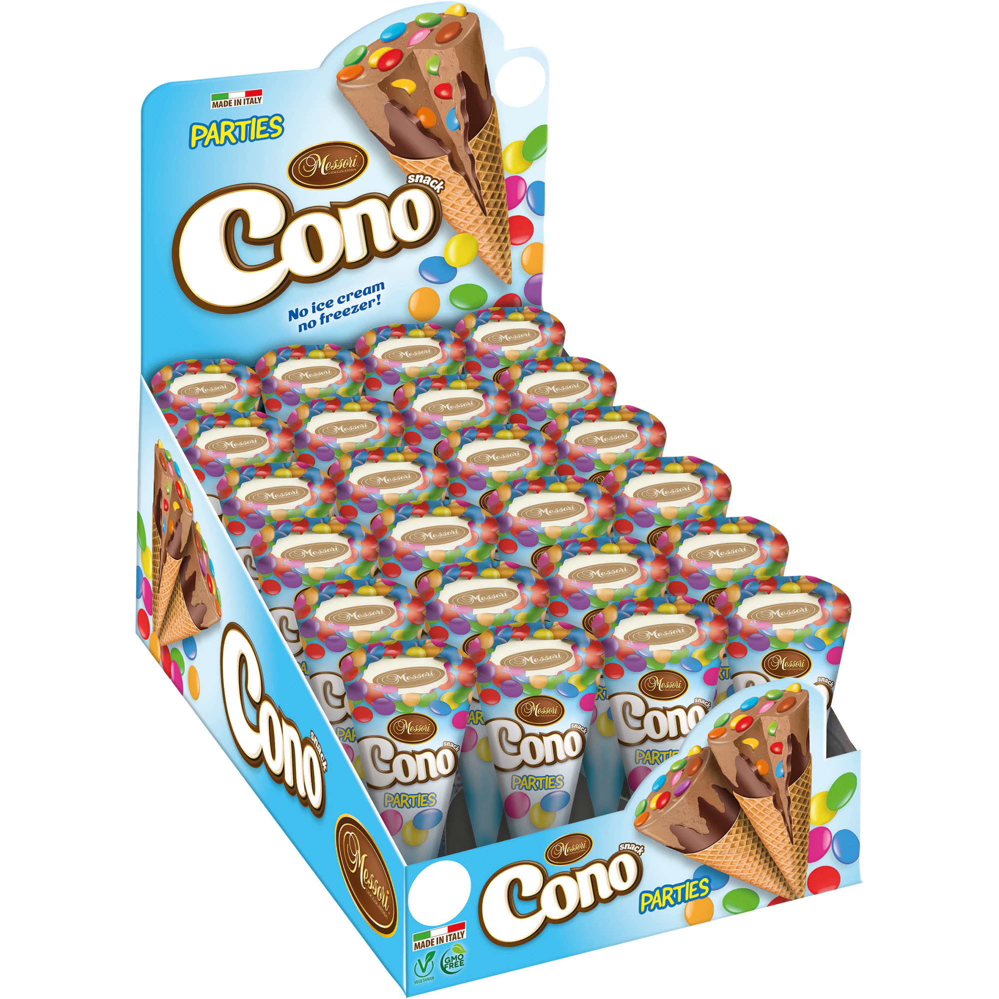 MESSORI Cono Snack Parties, Mini Waffelhörnchen Parties 24er-Pack (24x25g)