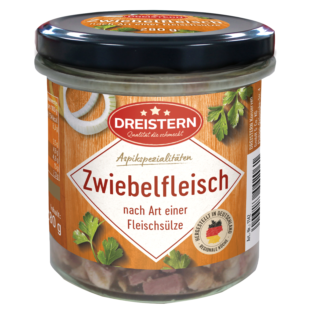 DREISTERN Zwiebelfleisch nach Art einer Fleischsülze 280g