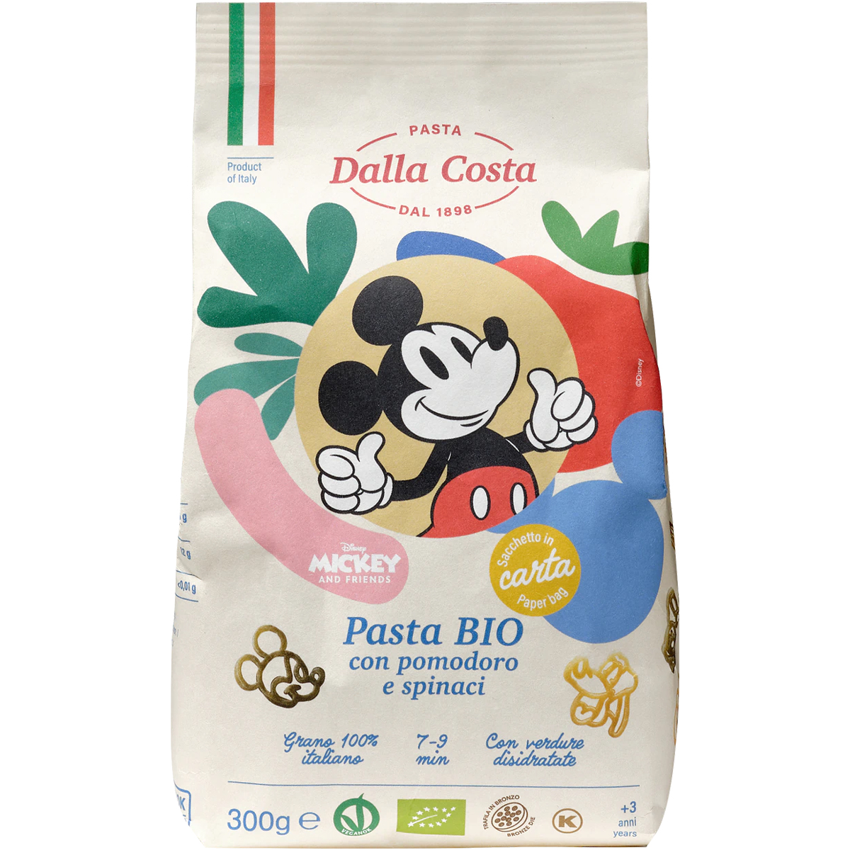 DALLA COSTA Pasta BIO Disney Mickey Mouse Motiv 300g