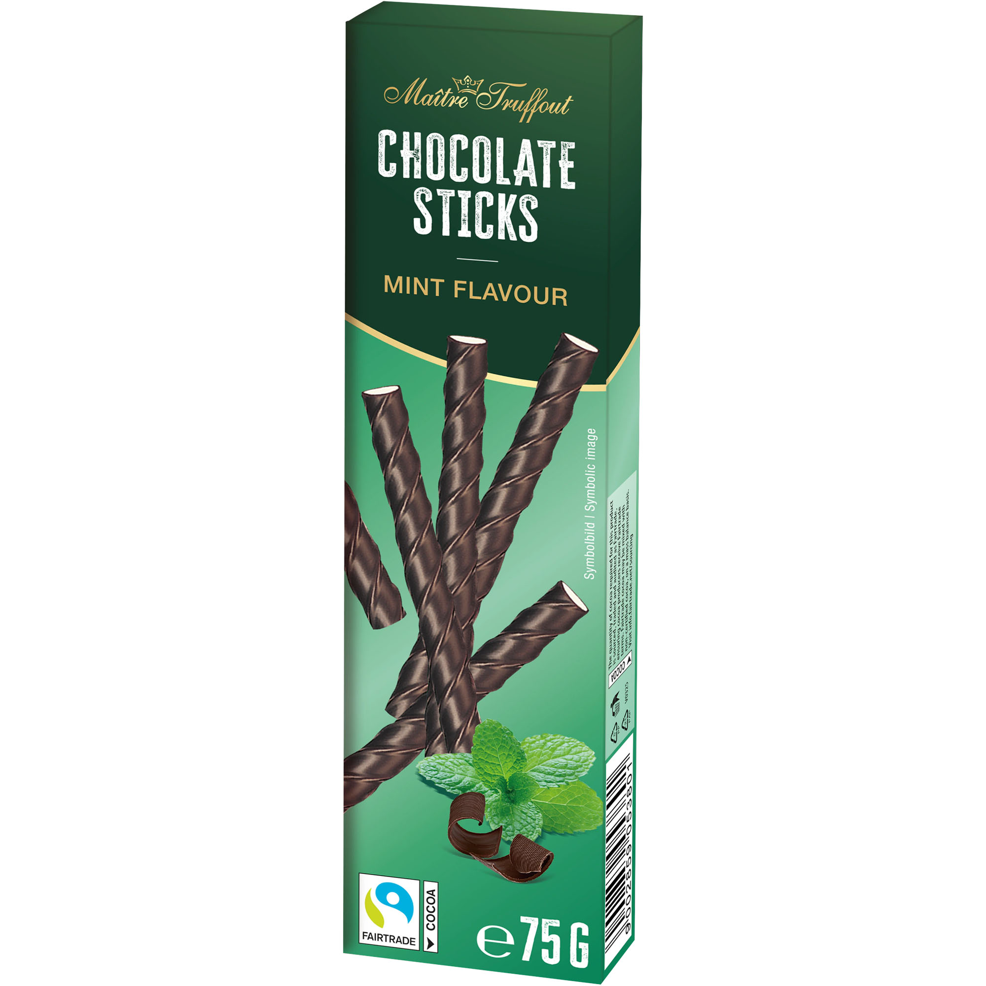 MÂITRE TRUFFOUT Chocolate Sticks Mint Flavour 75g