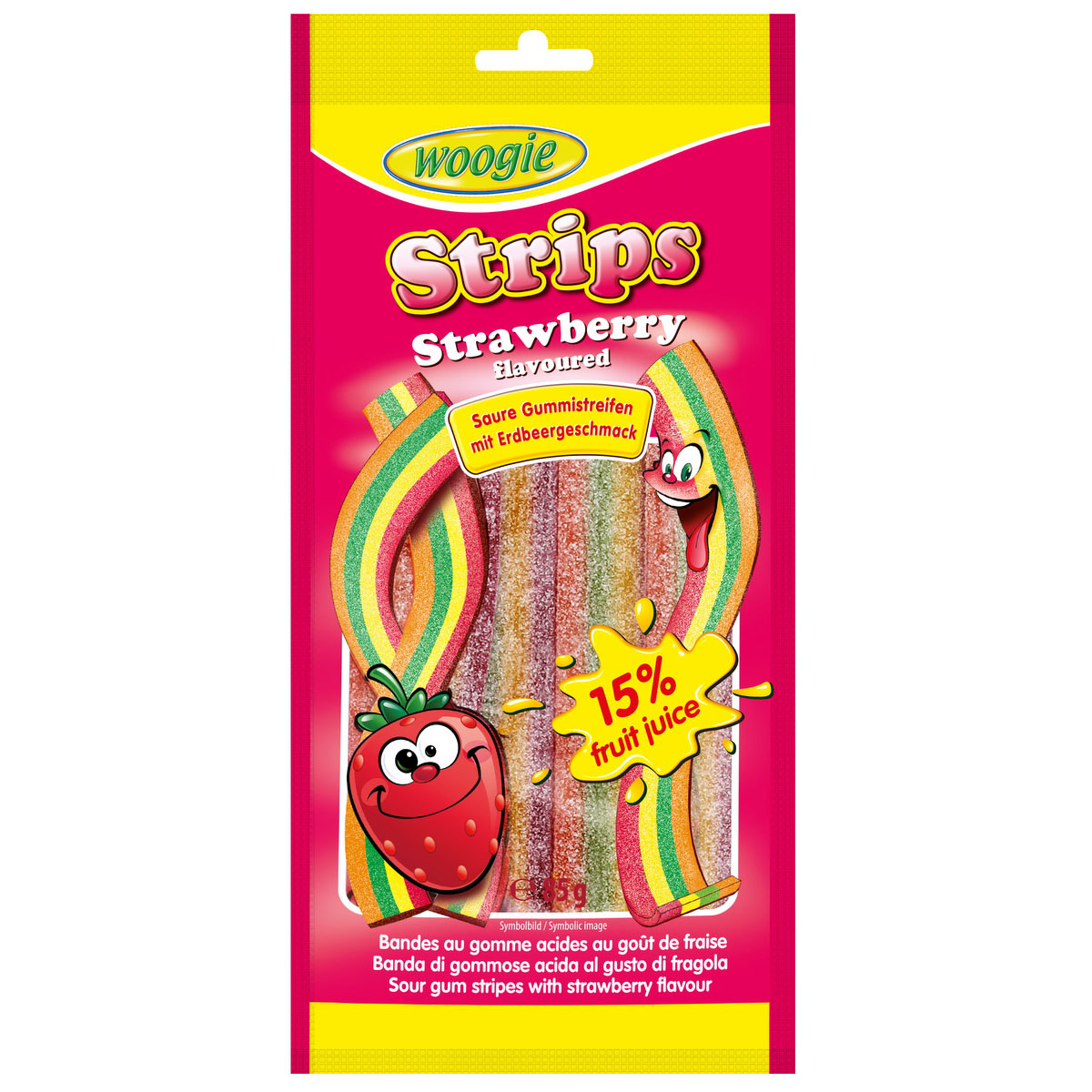 WOOGIE Strips Strawberry flavoured 80g