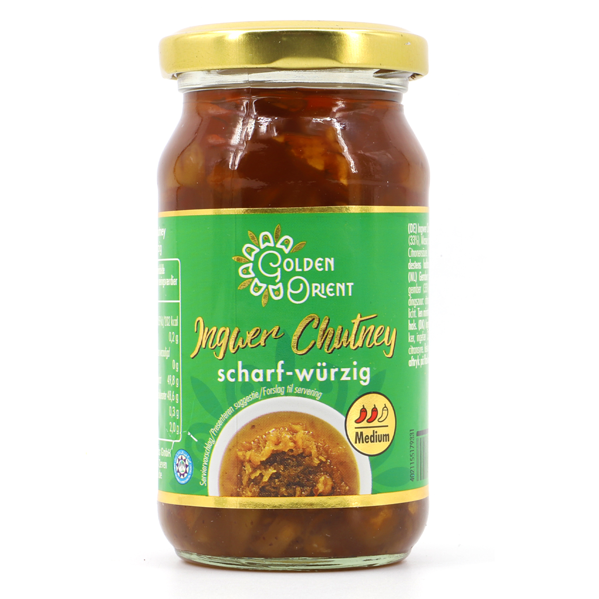 GOLDEN ORIENT Ingwer Chutney scharf-würzig 240g (MHD 06.11.2024)