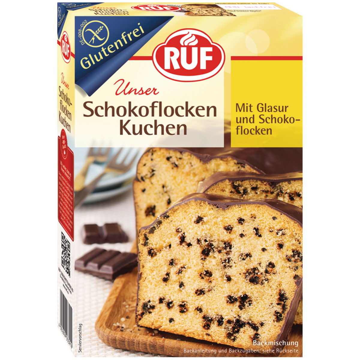 RUF Schokoflocken Kuchen Glutenfrei Backmischung 455g