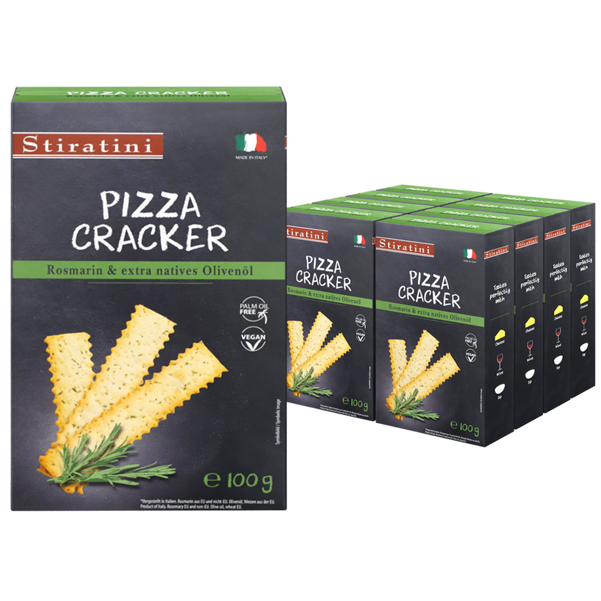 STIRATINI Pizza Cracker Rosmarin & extra natives Olivenöl 100g