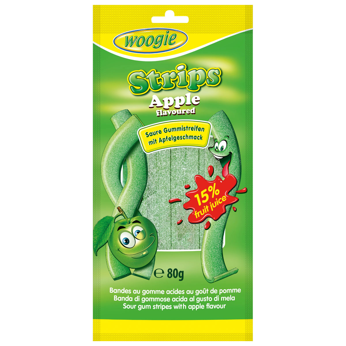 WOOGIE Strips Apple flavoured 80g