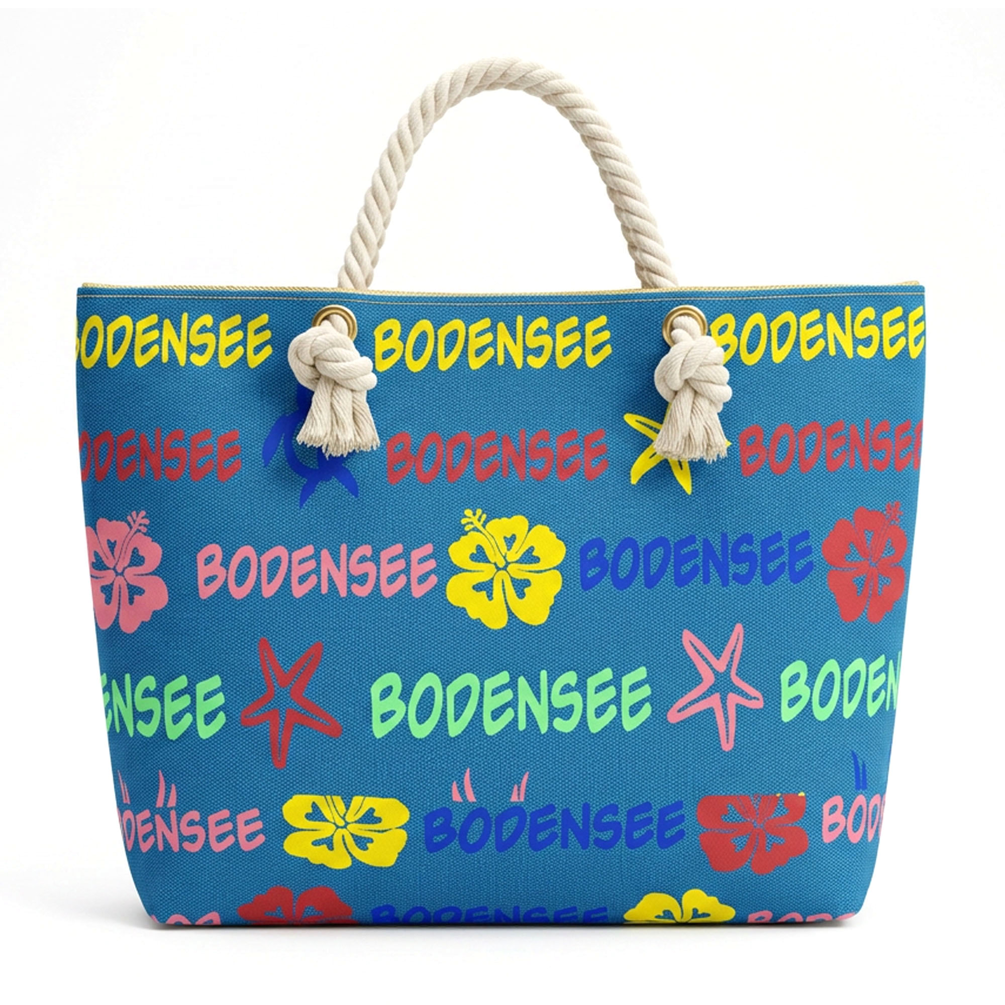 Schulter Tragetasche Bodensee Schriftzug, blau