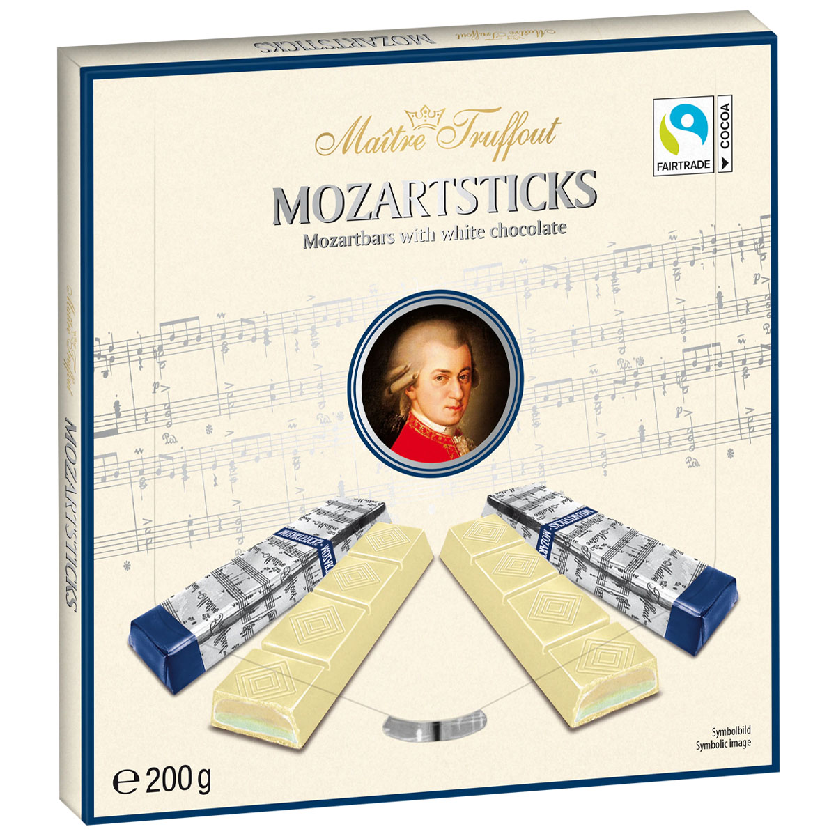 MÂITRE TRUFFOUT Mozartsticks White Chocolate 200g