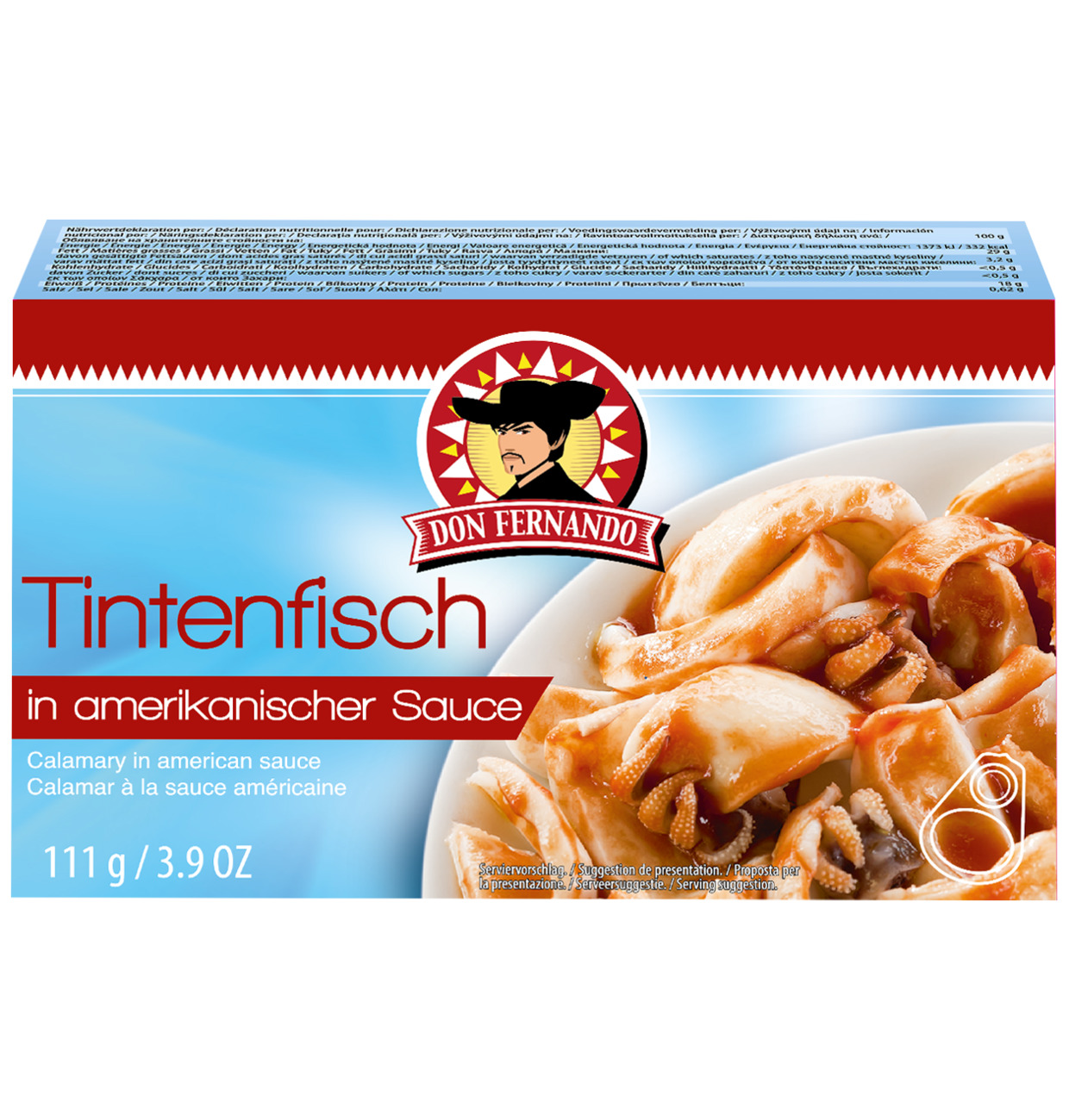 DON FERNANDO - Tintenfisch in amerikanischer Sauce 111g/72g