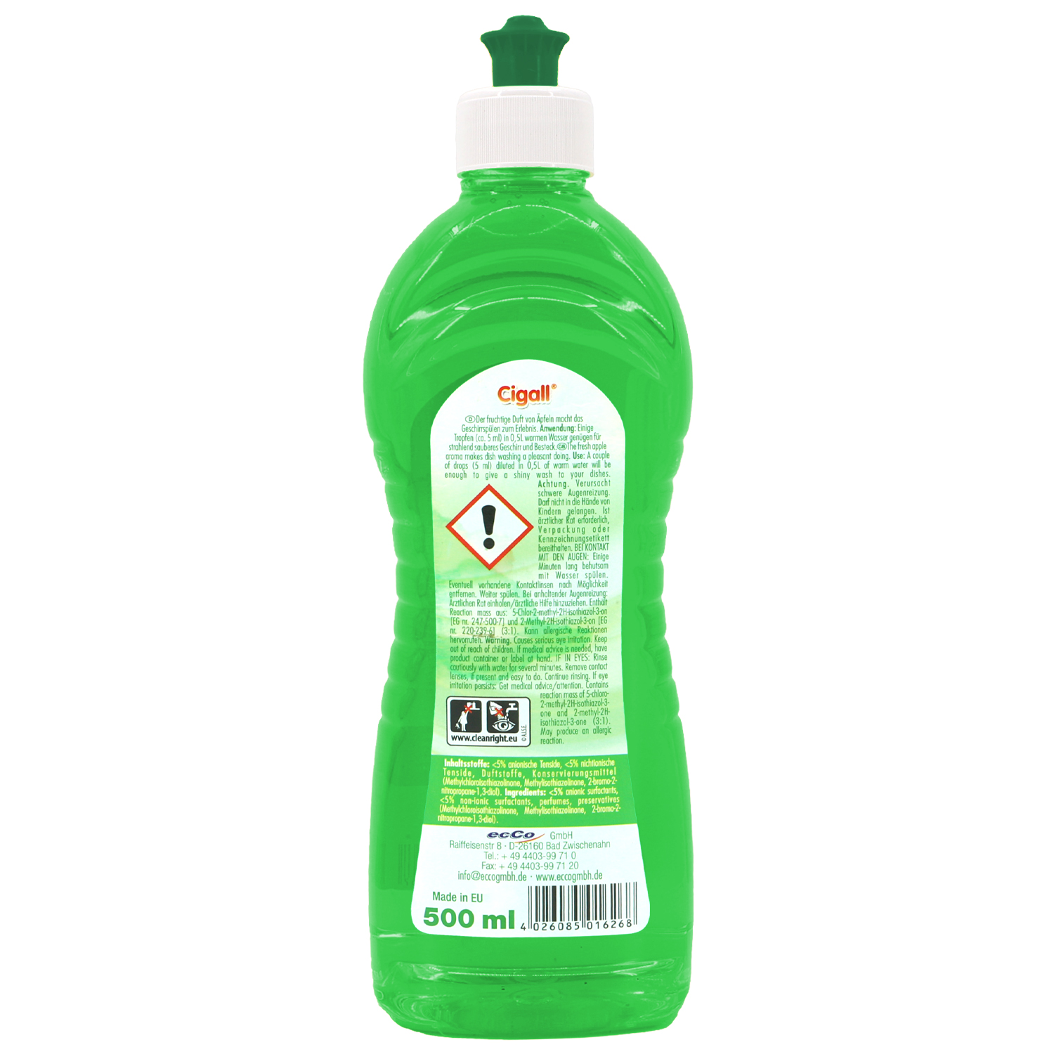 CIGALL Geschirr-Spülmittel Ultra Apfel 500ml