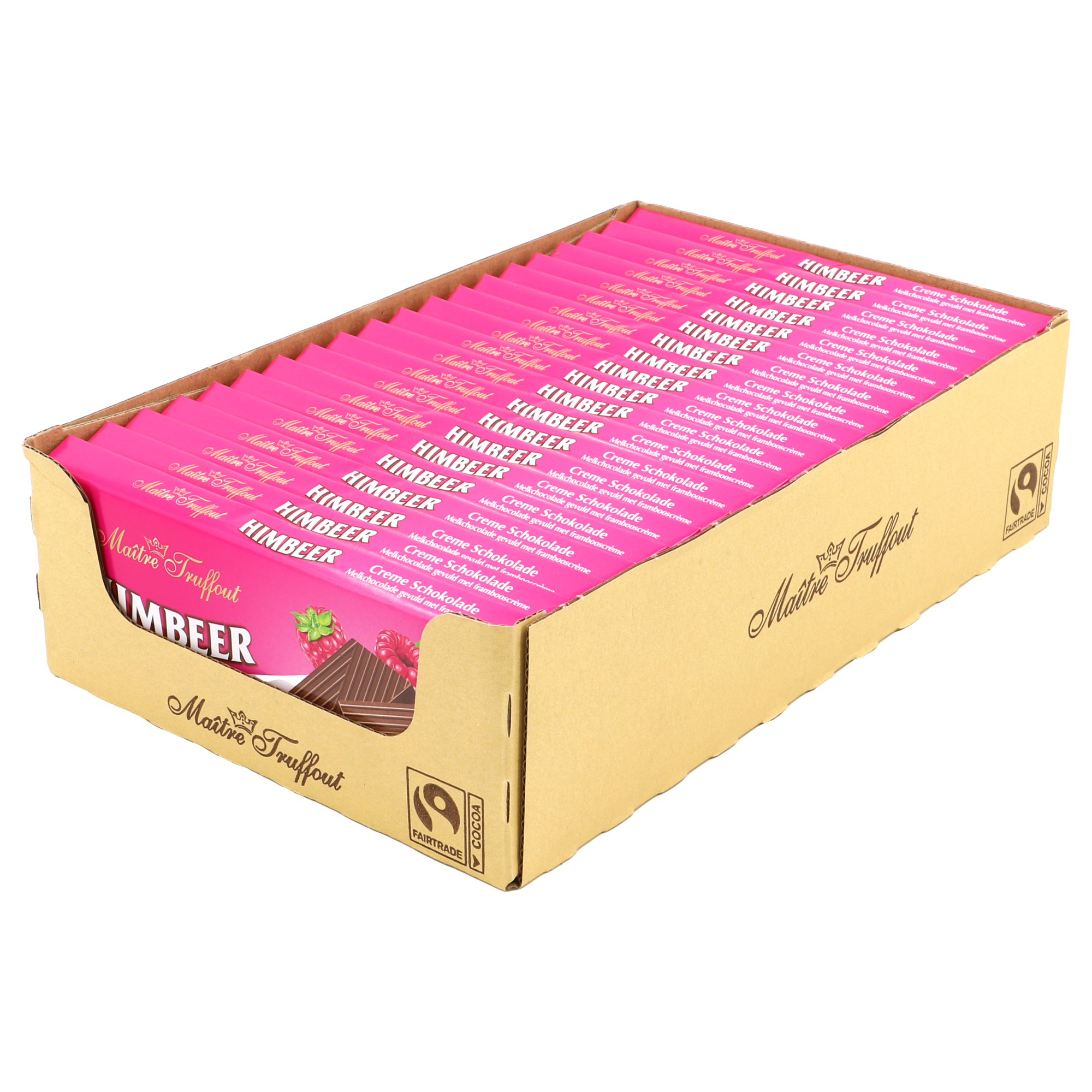 MÂITRE TRUFFOUT Himbeer Milchschokolade mit Himbeercreme 100g