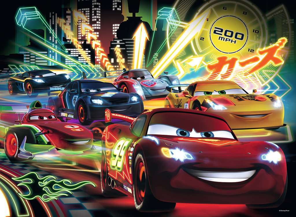 Ravensburger Puzzle - Cars Neon, 100 Teile XXL