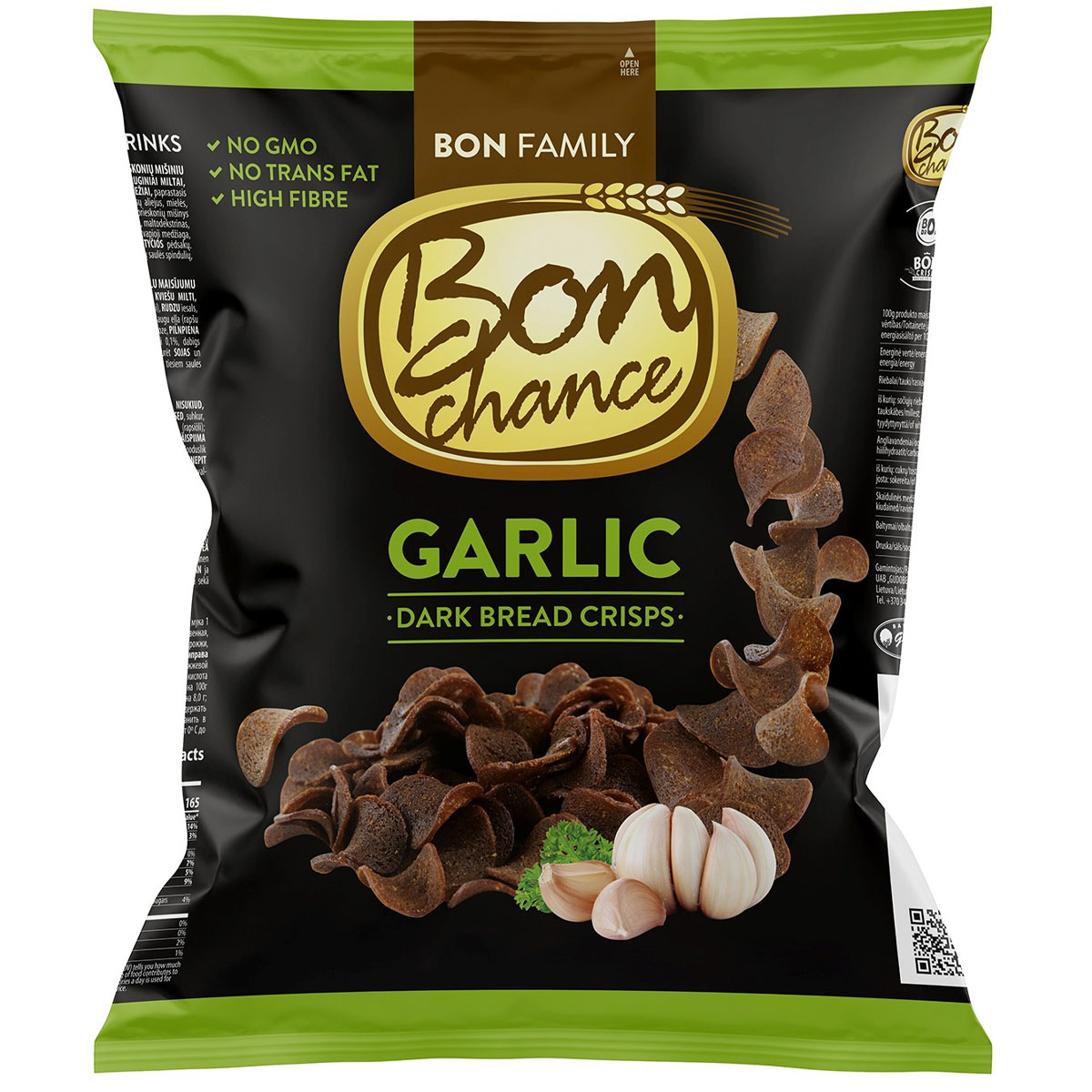 BON CHANCE Garlic Dark Bread Crisps 120g