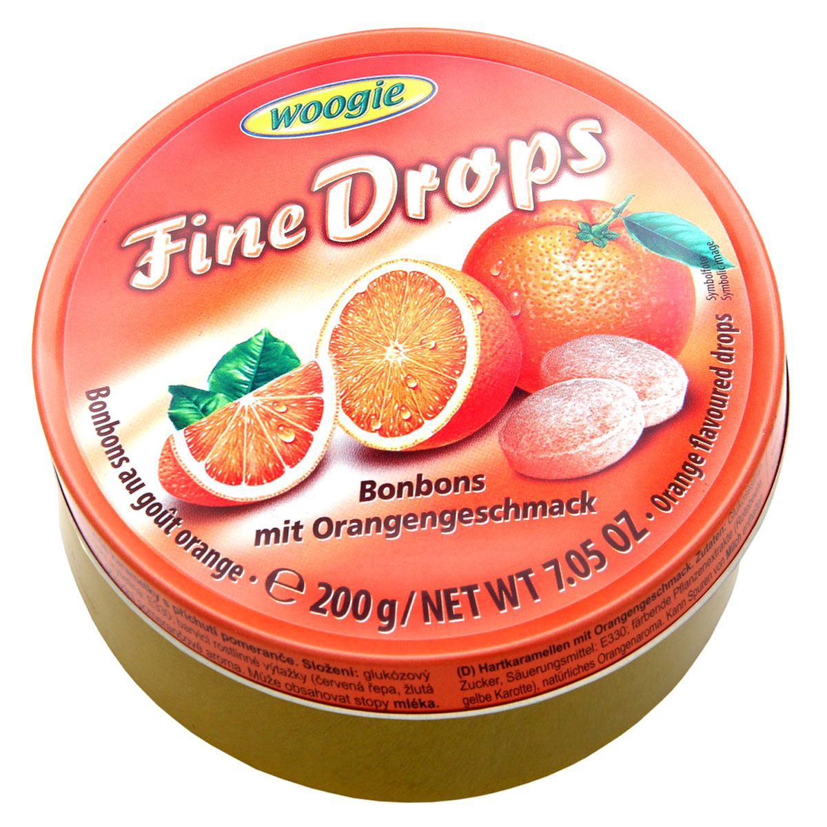 WOOGIE Fine Drops Orangenbonbons 200g