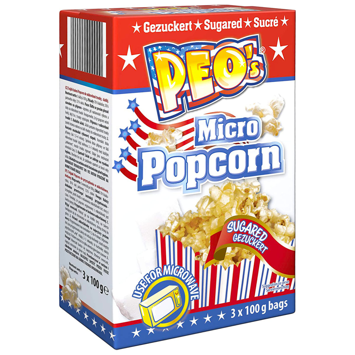 PEO´s - Micro Popcorn gezuckert 3x100g