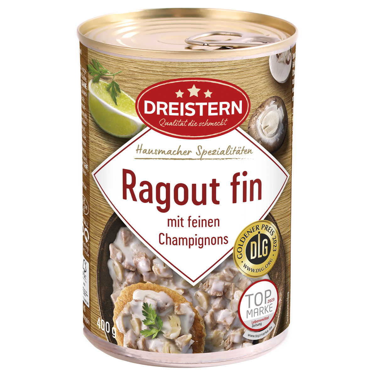DREISTERN Ragout fin mit feinen Champignons 400g