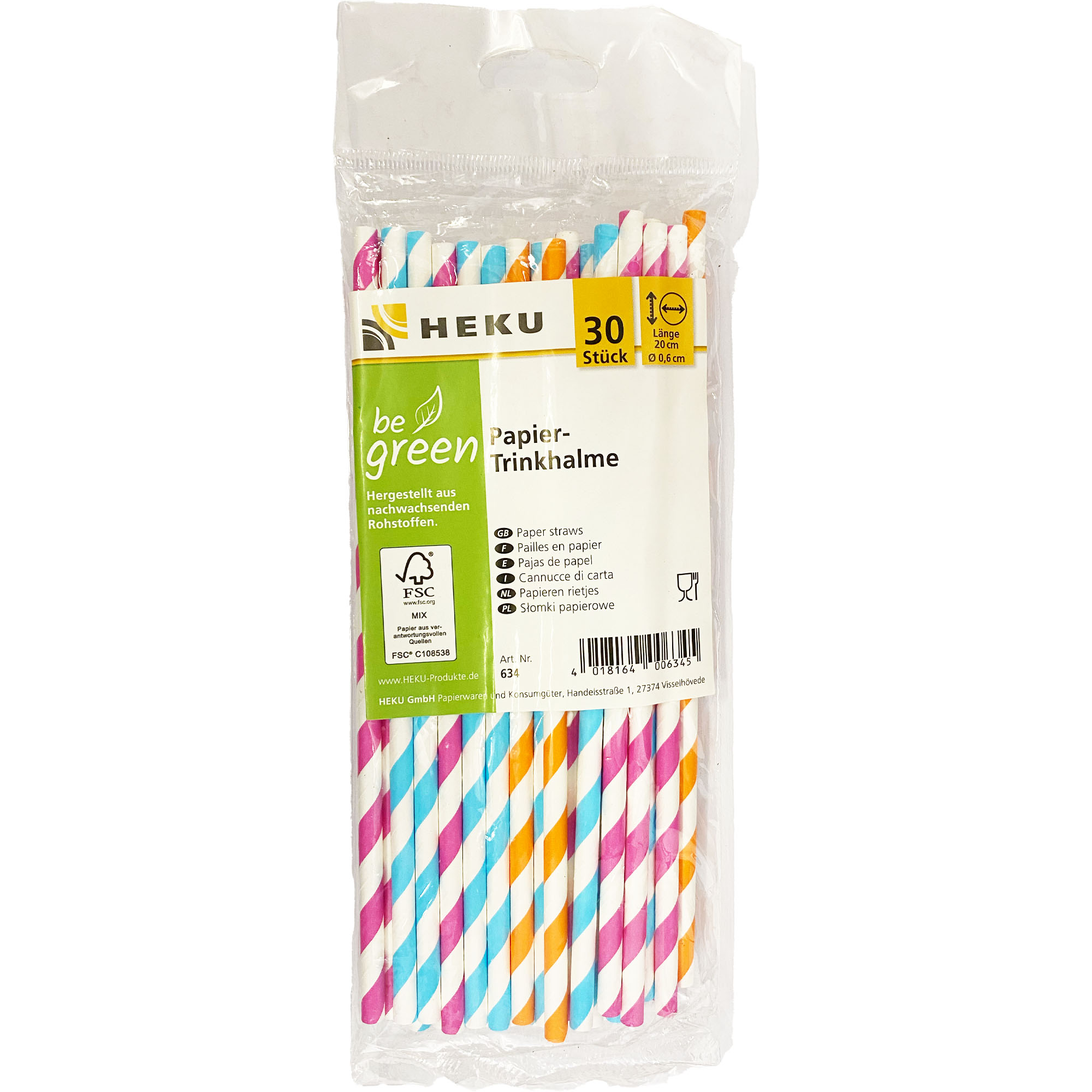 HEKU Papier-Trinkalme 30 Stück, 20cm x 0,6cm Ø
