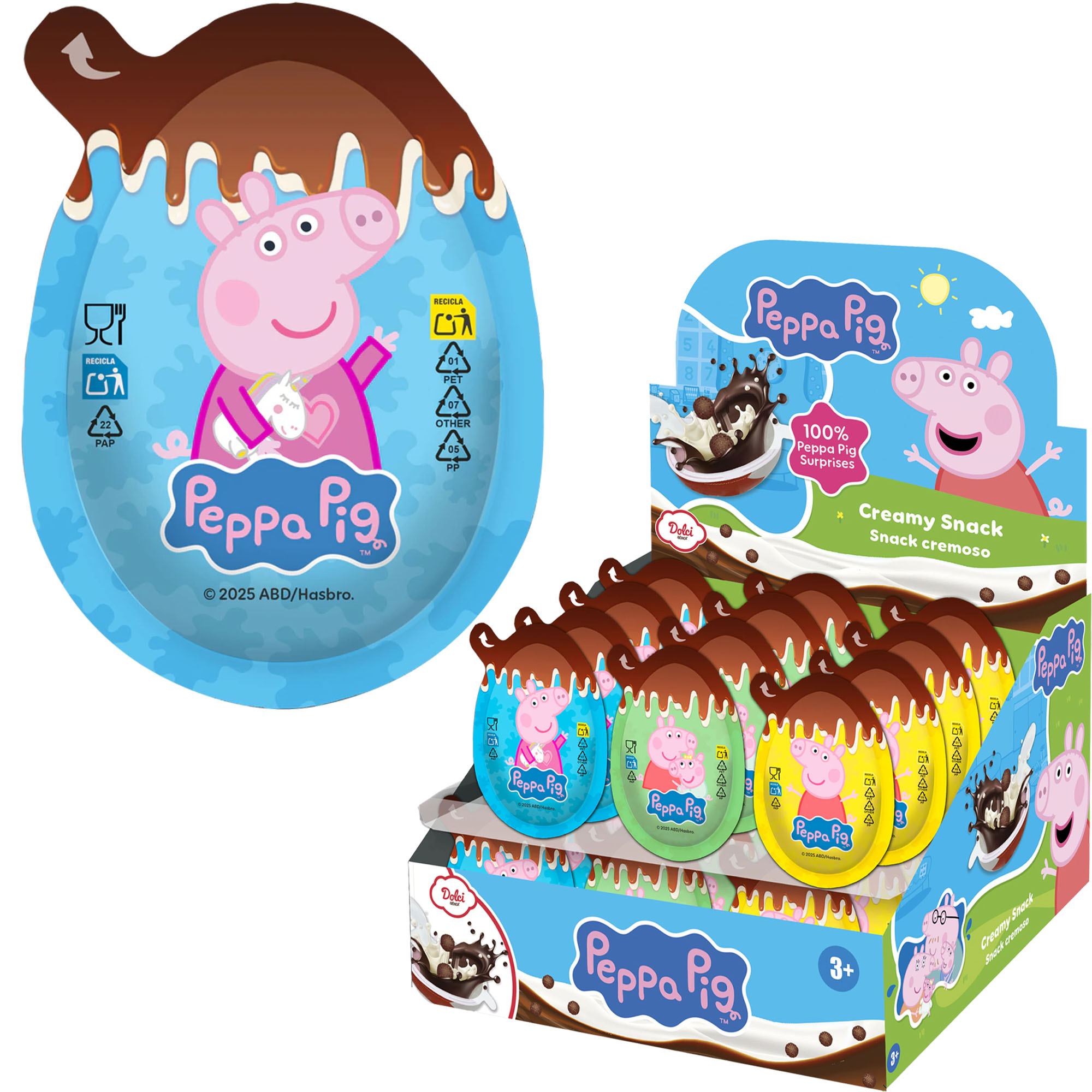 DOLCI Creamy Snack Löffel Ei mit Überraschung Peppa Pig 17,5g