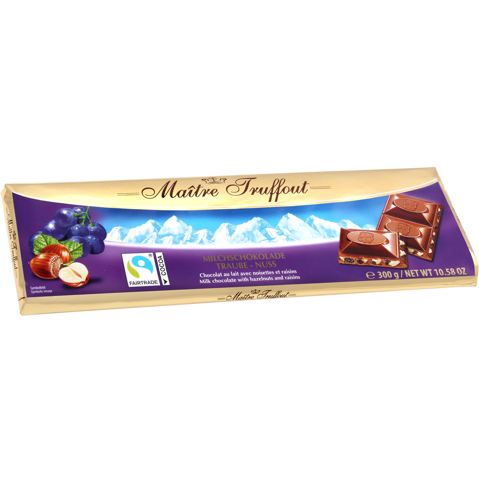 MAITRE TRUFFOUT Milchschokolade Traube-Nuss 300g