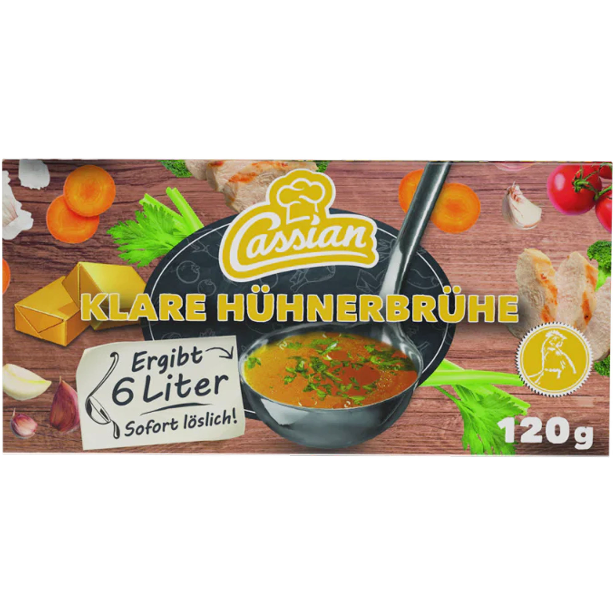 CASSIAN Klare Hühnerbrühe Brühwürfel 120g