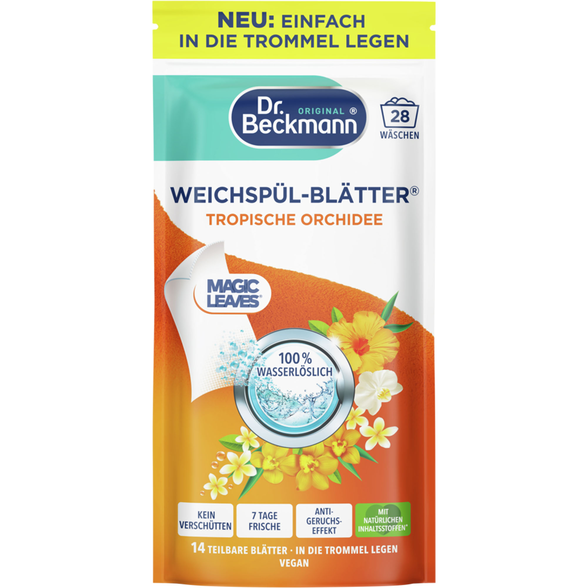 DR. BECKMANN Weichspül-Blätter Tropische Orchidee 62g