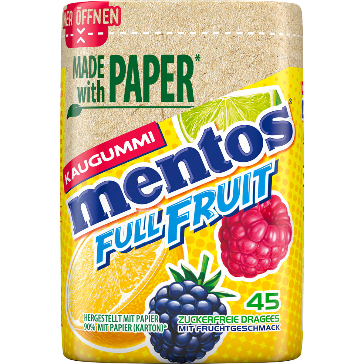 MENTOS Kaugummi Full Fruit 90g