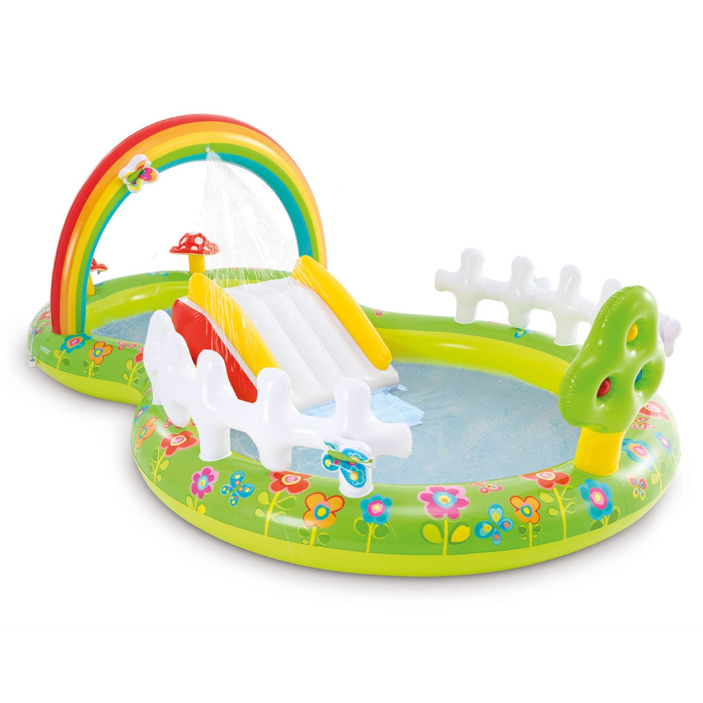 INTEX Play Center Garten Planschbecken Kinderpool aufblasbar mit Rutsche