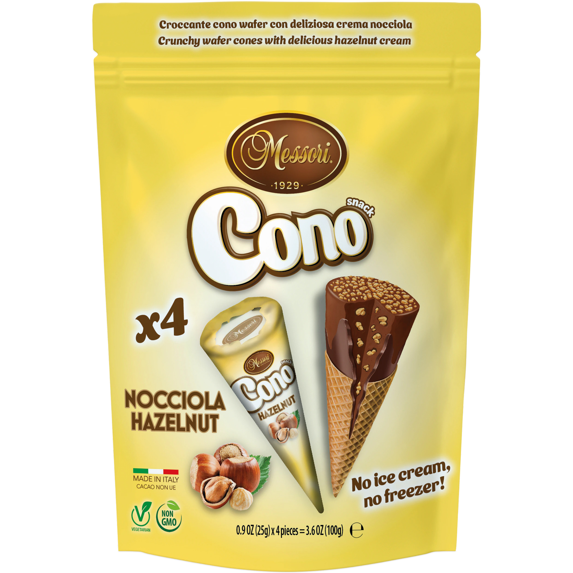 MESSORI Cono Snack Hazelnut 4x25g (100g)