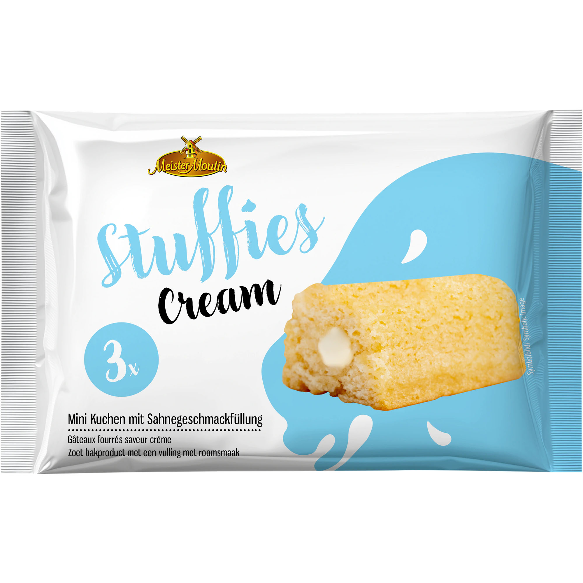 MEISTER MOULIN Stuffies Cream Mini Kuchen mit Sahnegeschmackfüllung 3x45 (135g)
