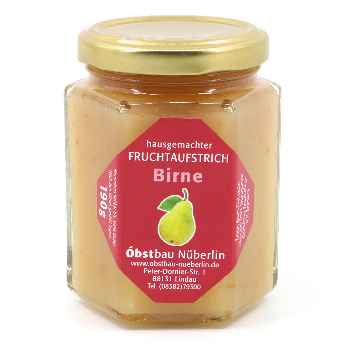 Hausgemachter Regionaler Fruchtaufstrich Birne 190g (MHD 31.10.2024)