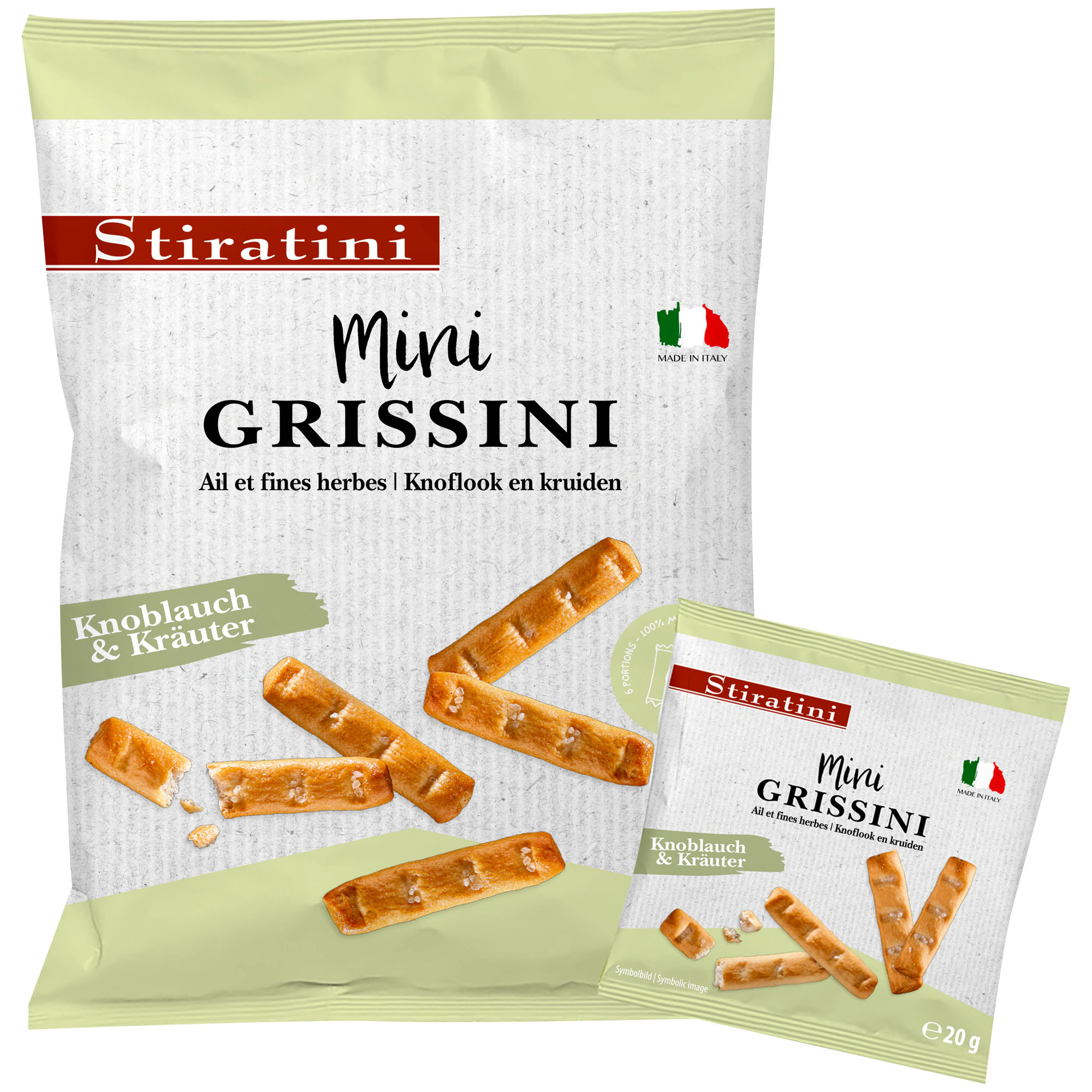 STIRATINI Mini Grissini Knoblauch & Kräuter 6x20g (120g)