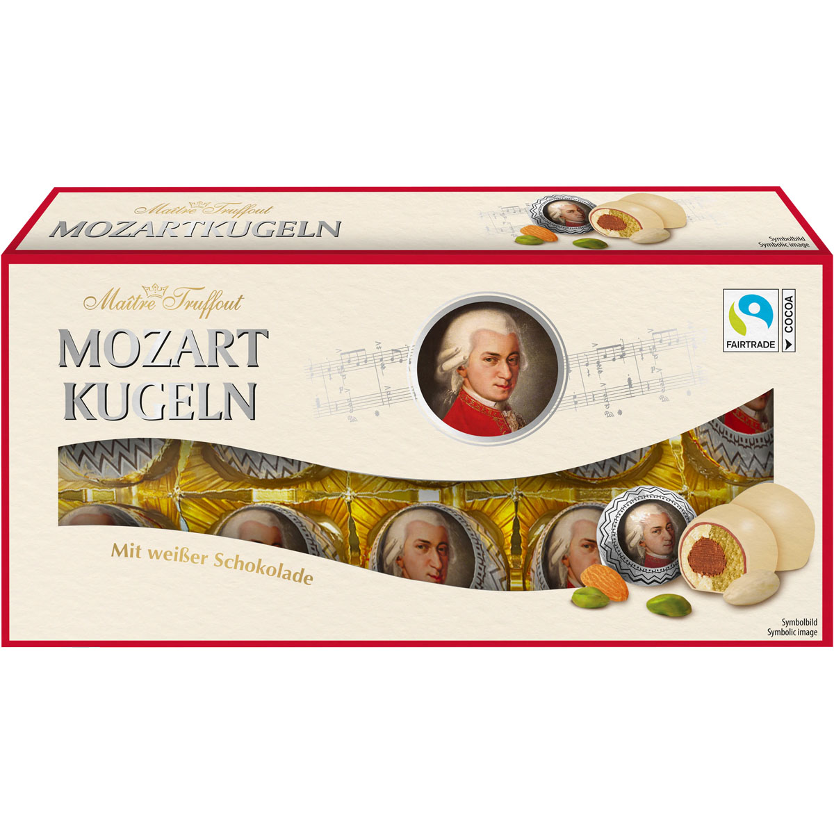 MÂITRE TRUFFOUT Mozartkugeln mit weißer Schokolade 200g