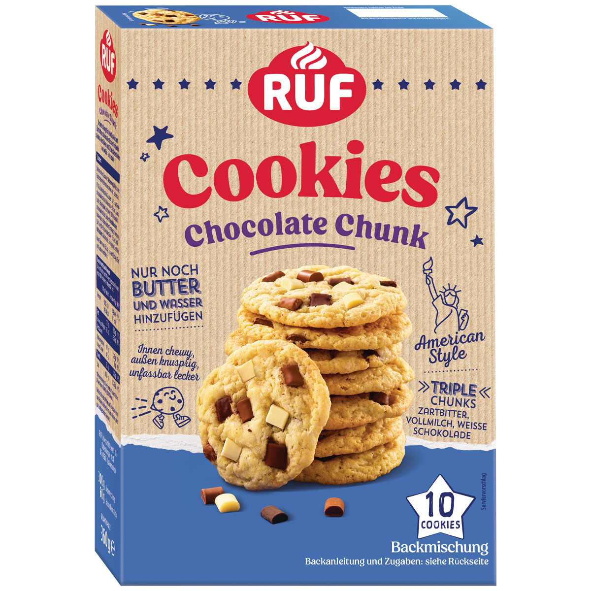 RUF Cookies Chocolate Chunk Backmischung 360g