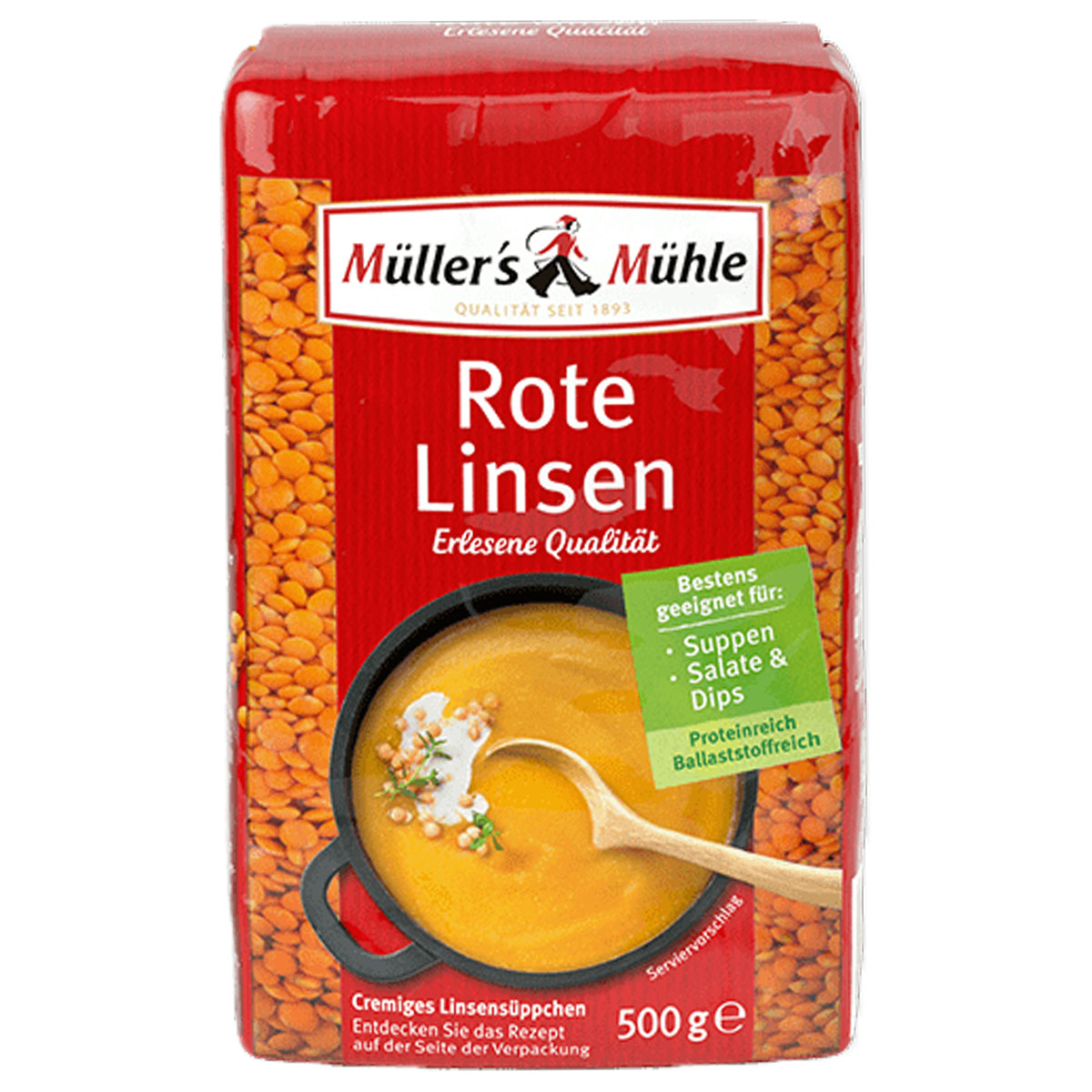 MÜLLER´S MÜHLE Rote Linsen 500g