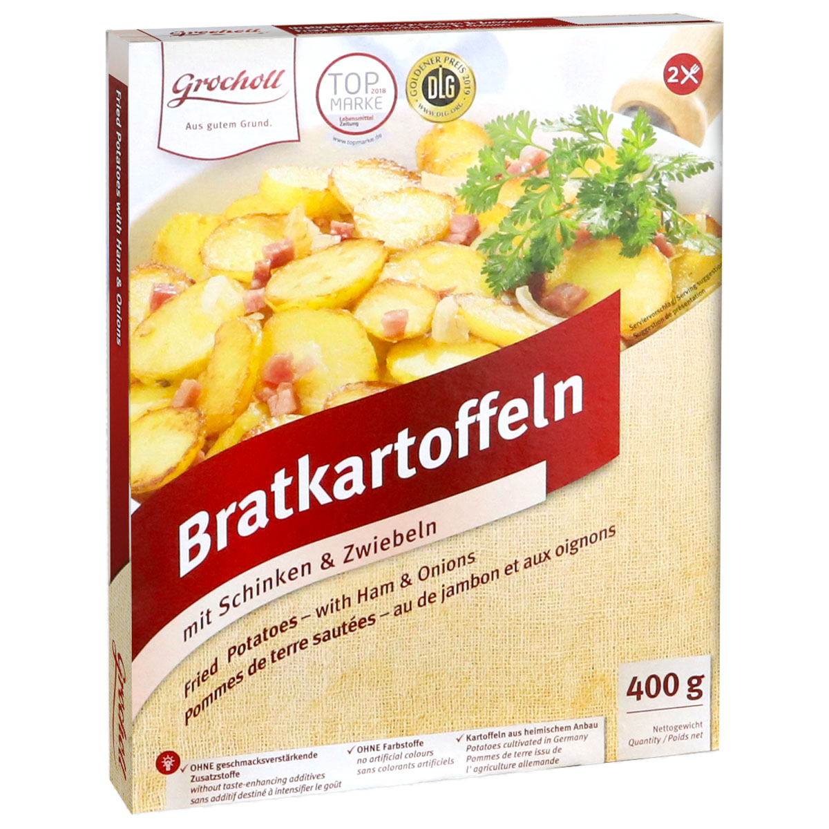 GROCHOLL Bratkartoffeln mit Schinken & Zwiebeln 400g