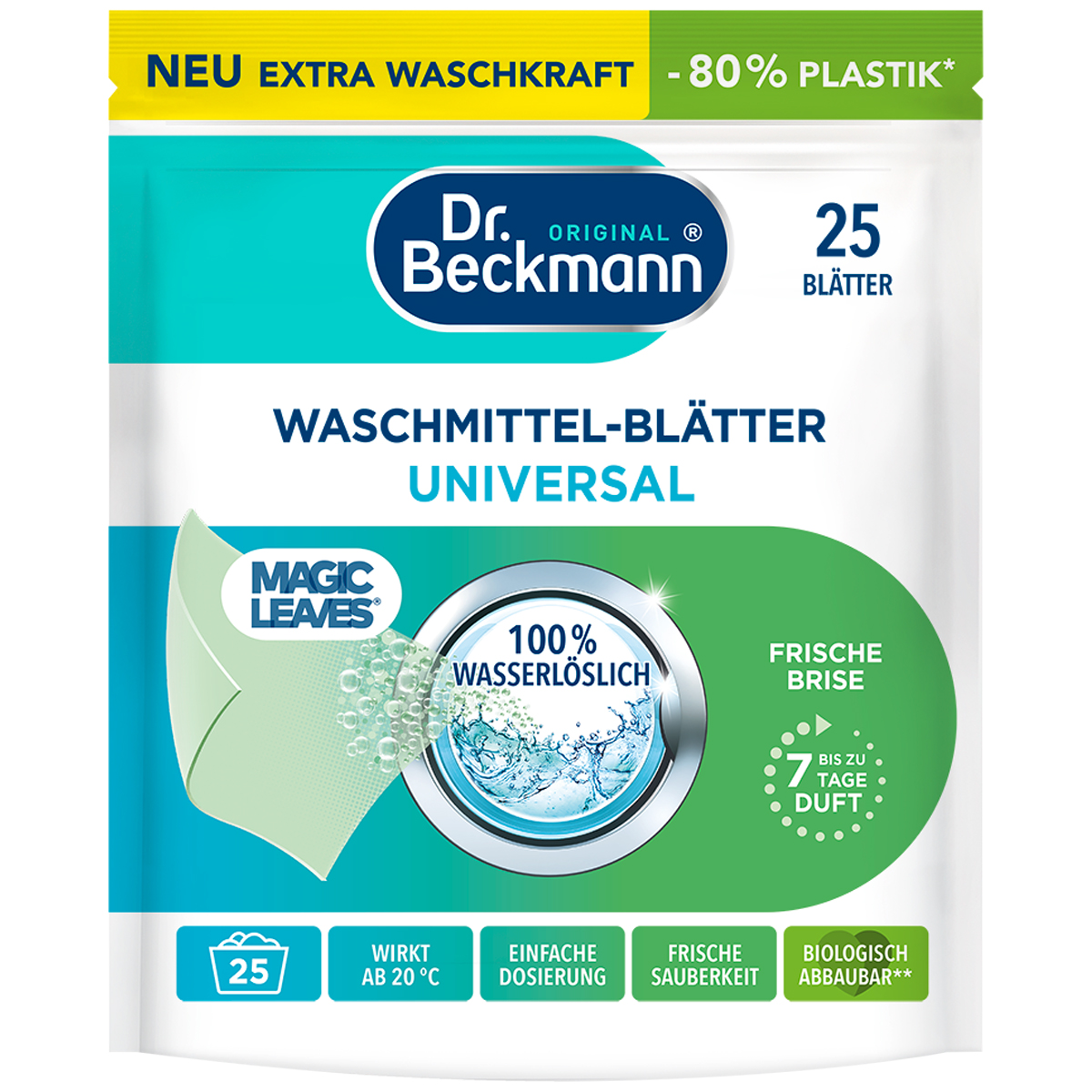 DR. BECKMANN Waschmittel-Blätter Universal 25er-Pack
