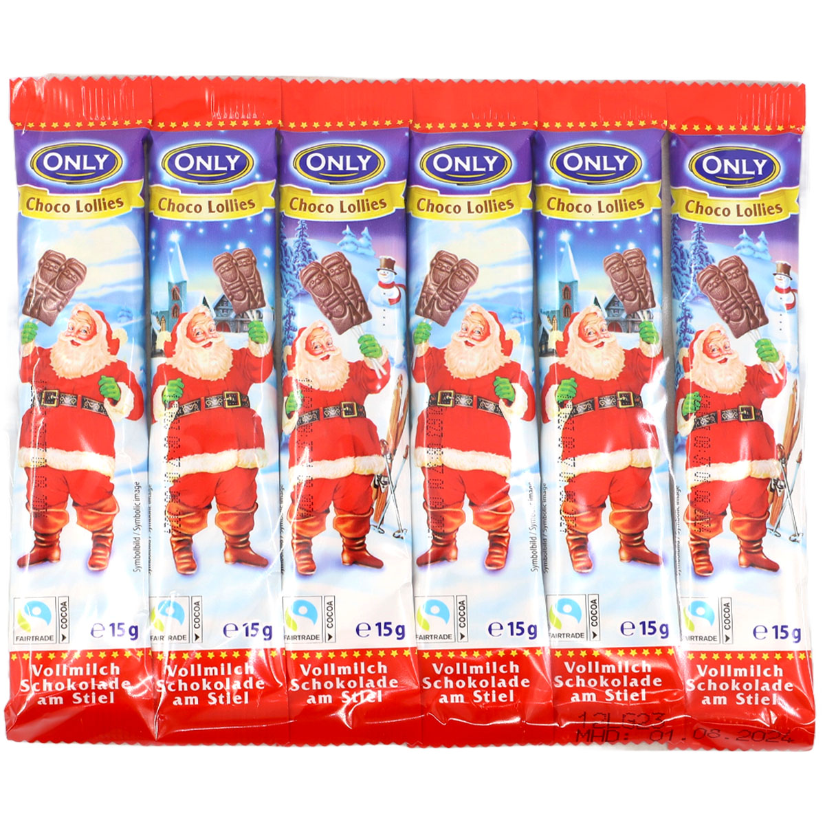 ONLY Choco Lollies Weihnachtsmann 6x15g