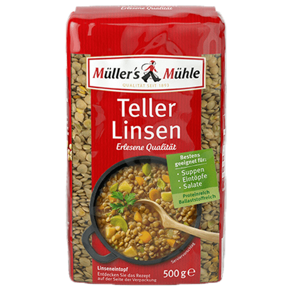 MÜLLER´S MÜHLE Teller Linsen 500g