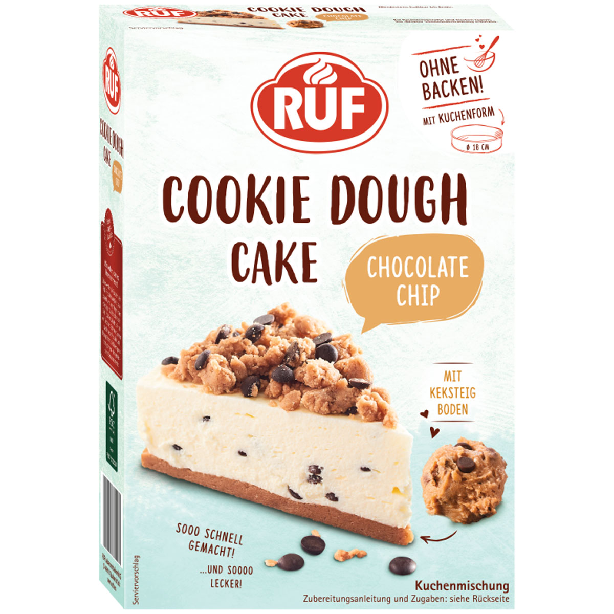 RUF Cookie Dough Cake Chocolate Chip Backmischung 325g