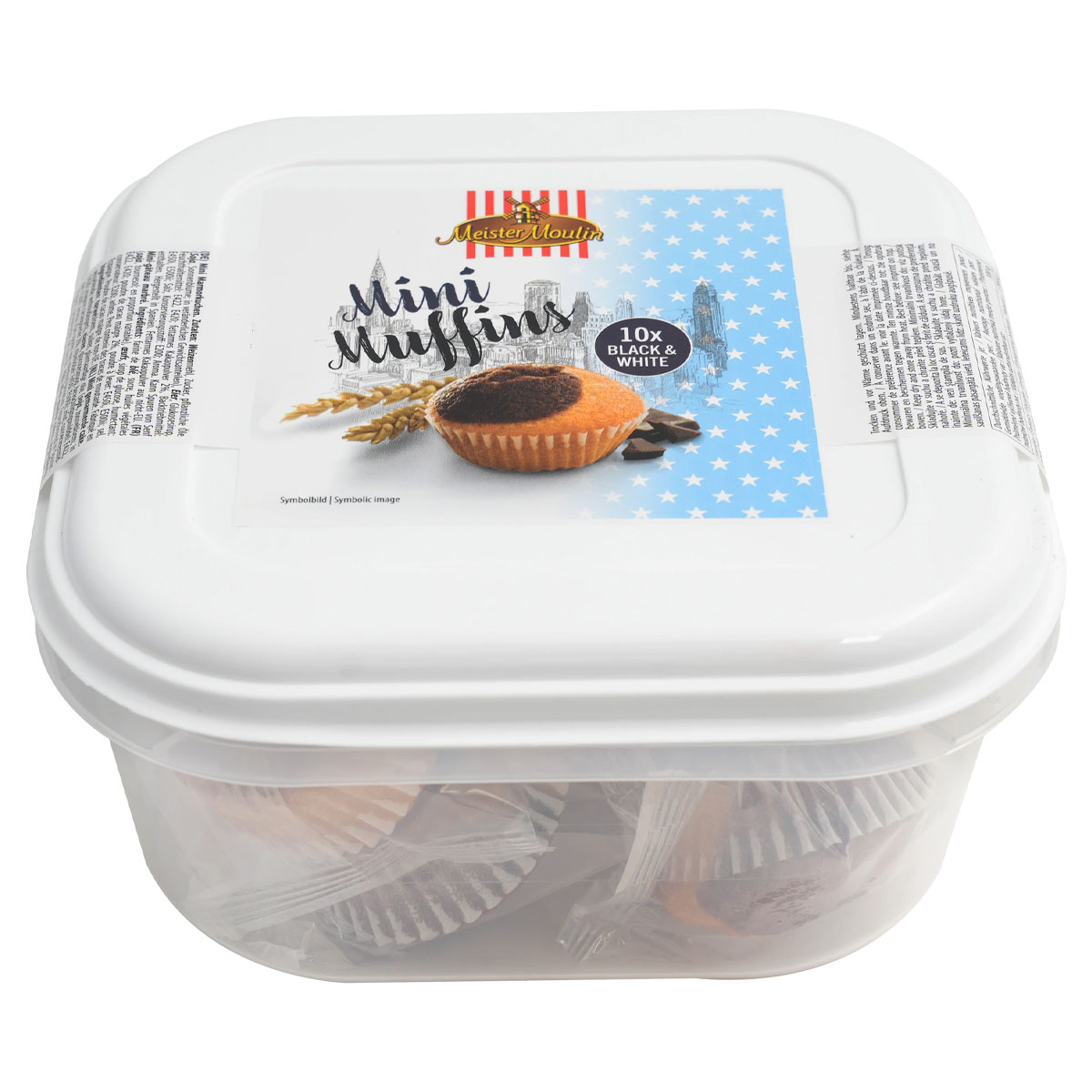 MEISTER MOULIN Mini Muffins Black & White inkl. Vorratsbox 250g