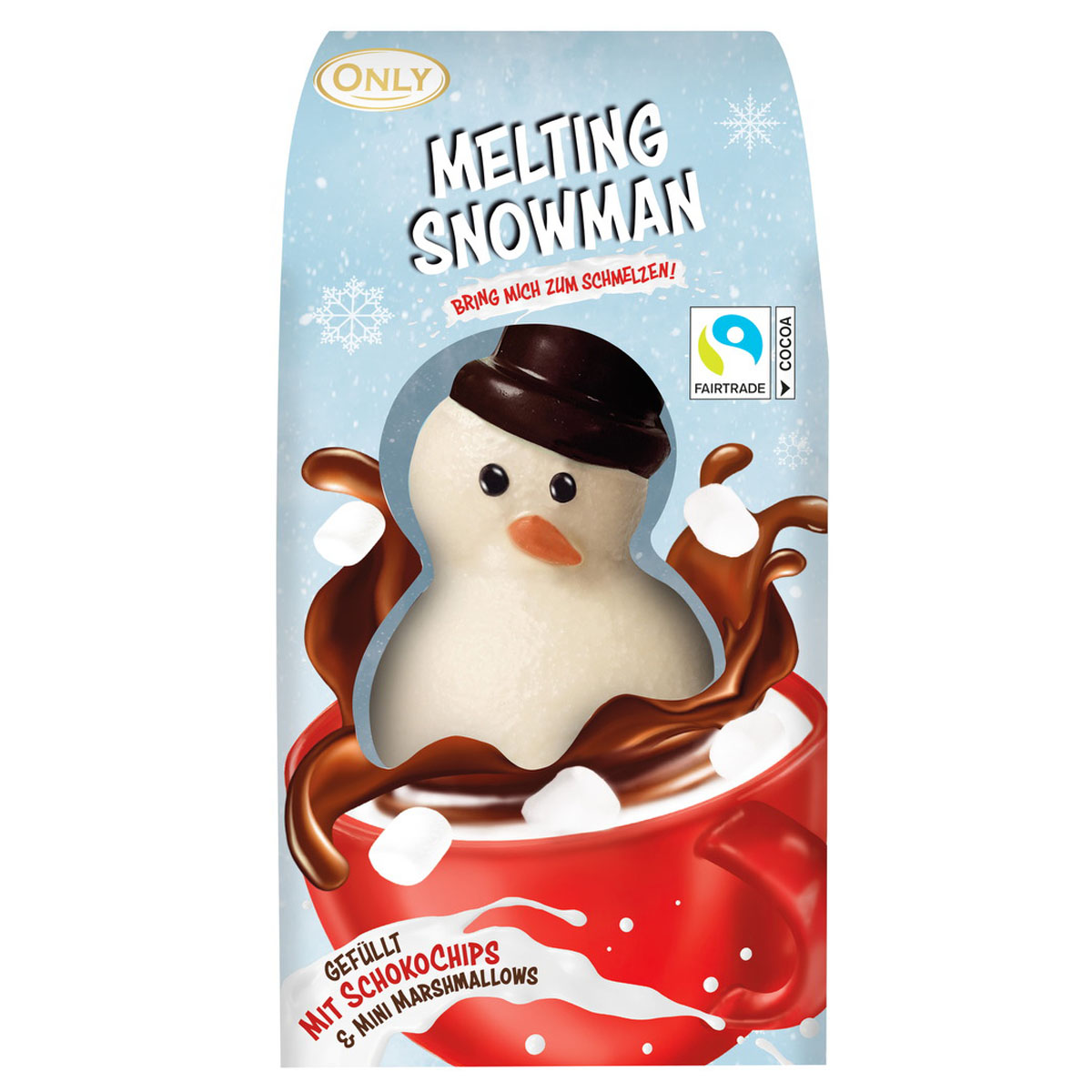 ONLY Melting Snowman gefüllt mit Schokochips & Marshmallows 75g