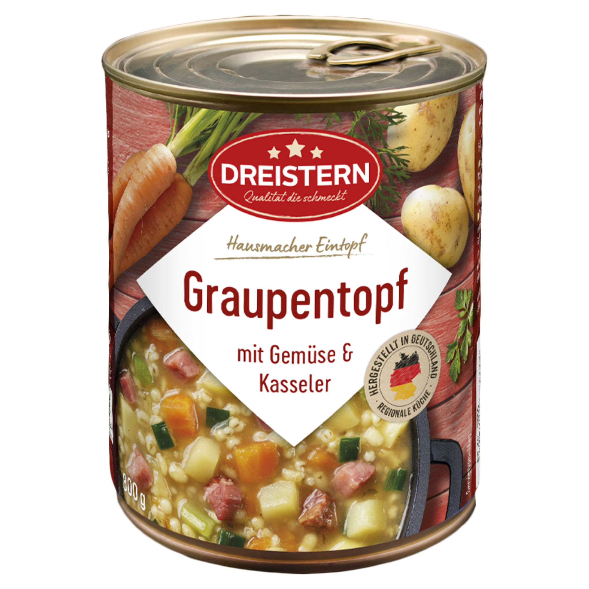 DREISTERN Graupentopf mit Gemüse & Kasseler 800g